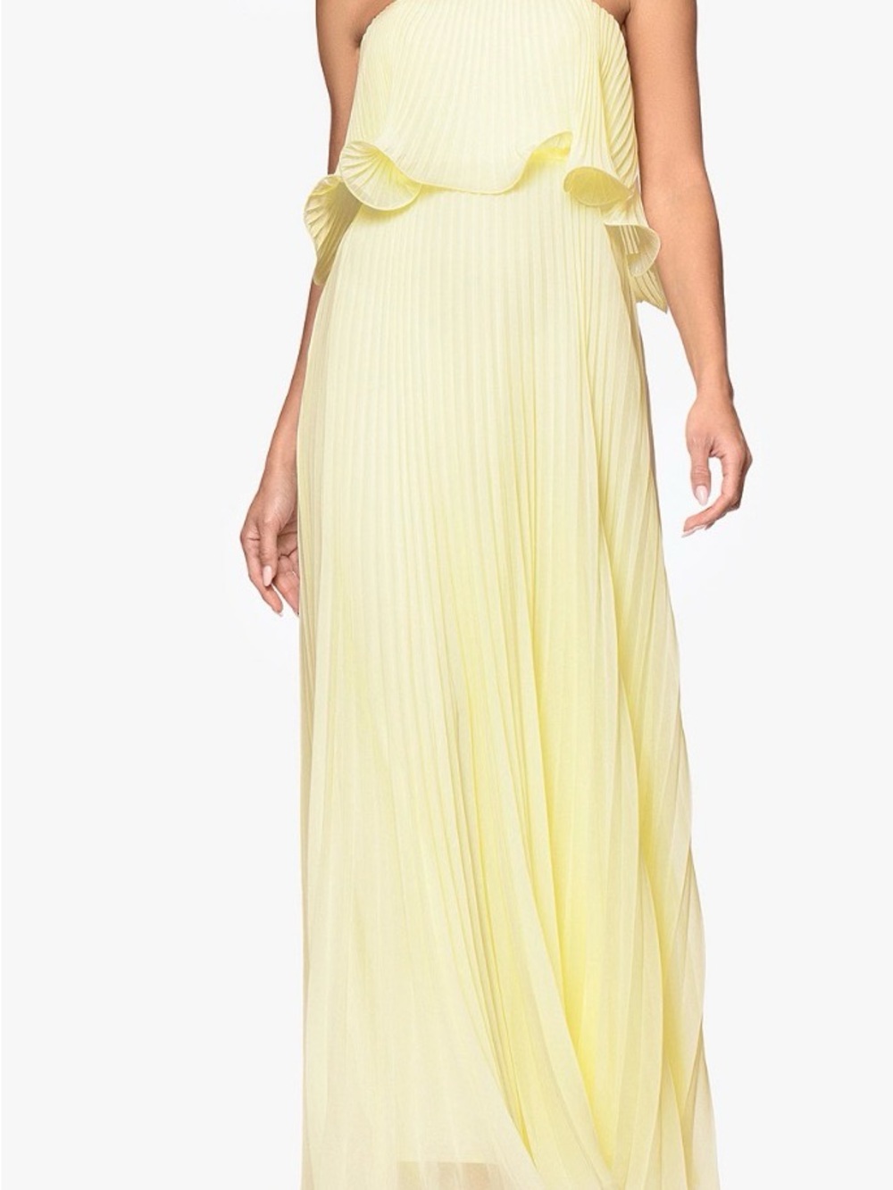 Women's Pleated Strapless Gown